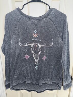 Grayson Threads Gray Long Sleeve with Pink & Mint Accents